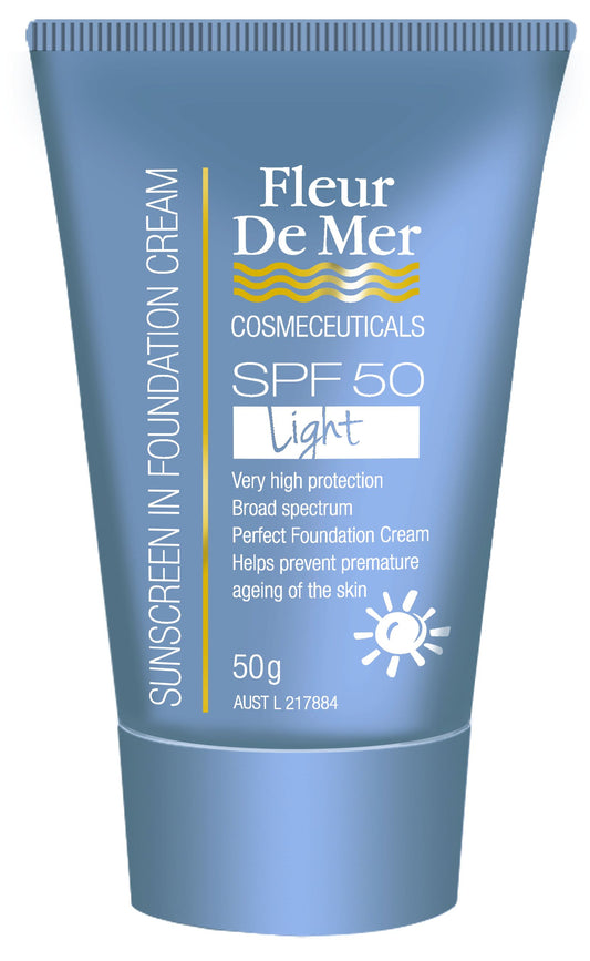 Fleur De Mer Sunscreen in Foundation Cream SPF50 - Tinted Light